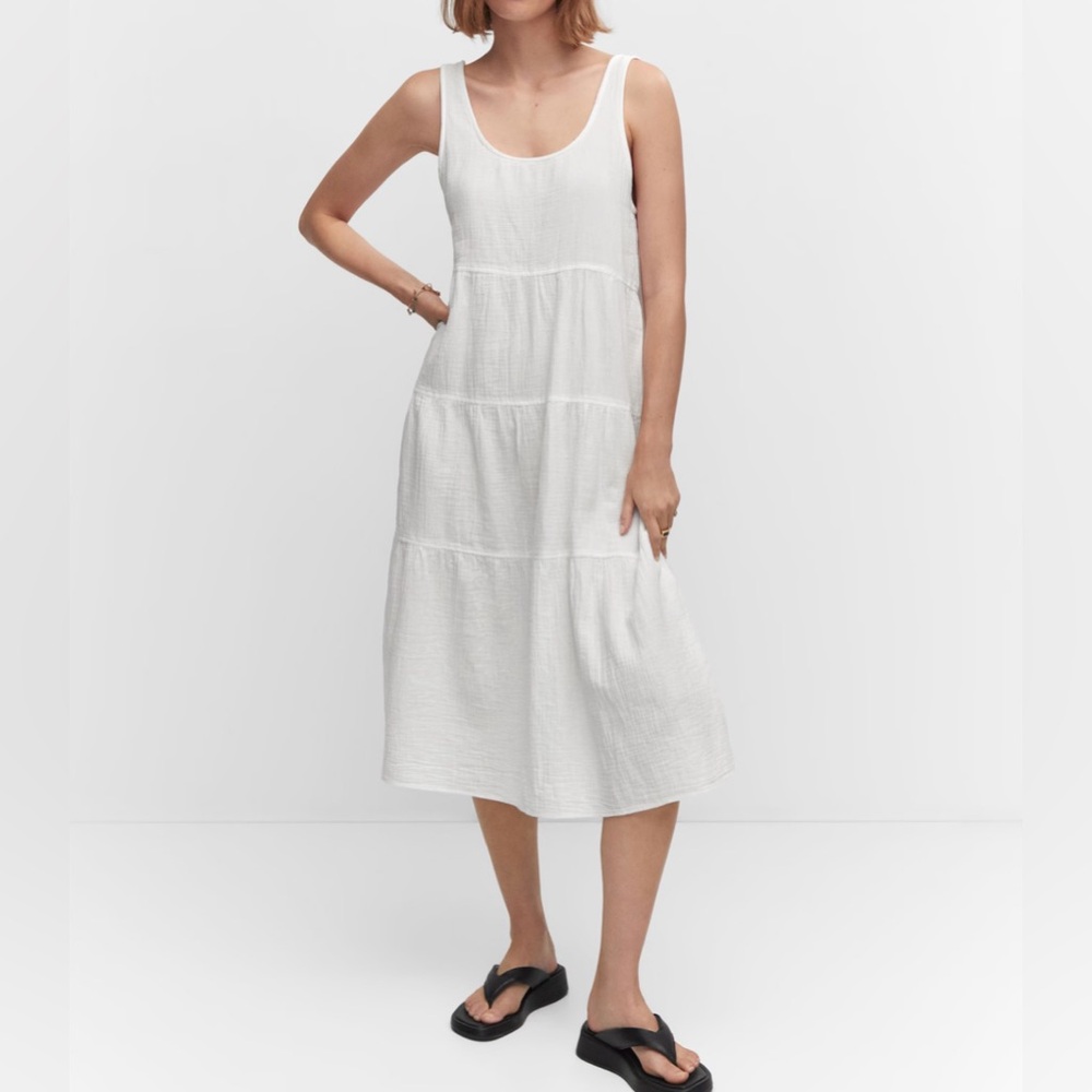 MANGO Flared Cotton Dress, Size 4